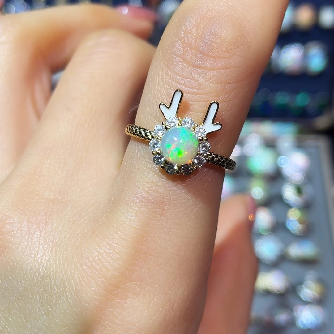 欧泊银S925镶嵌戒指