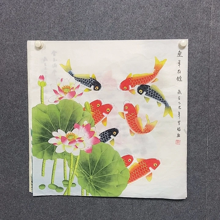 国画四尺斗方工笔花鸟一幅