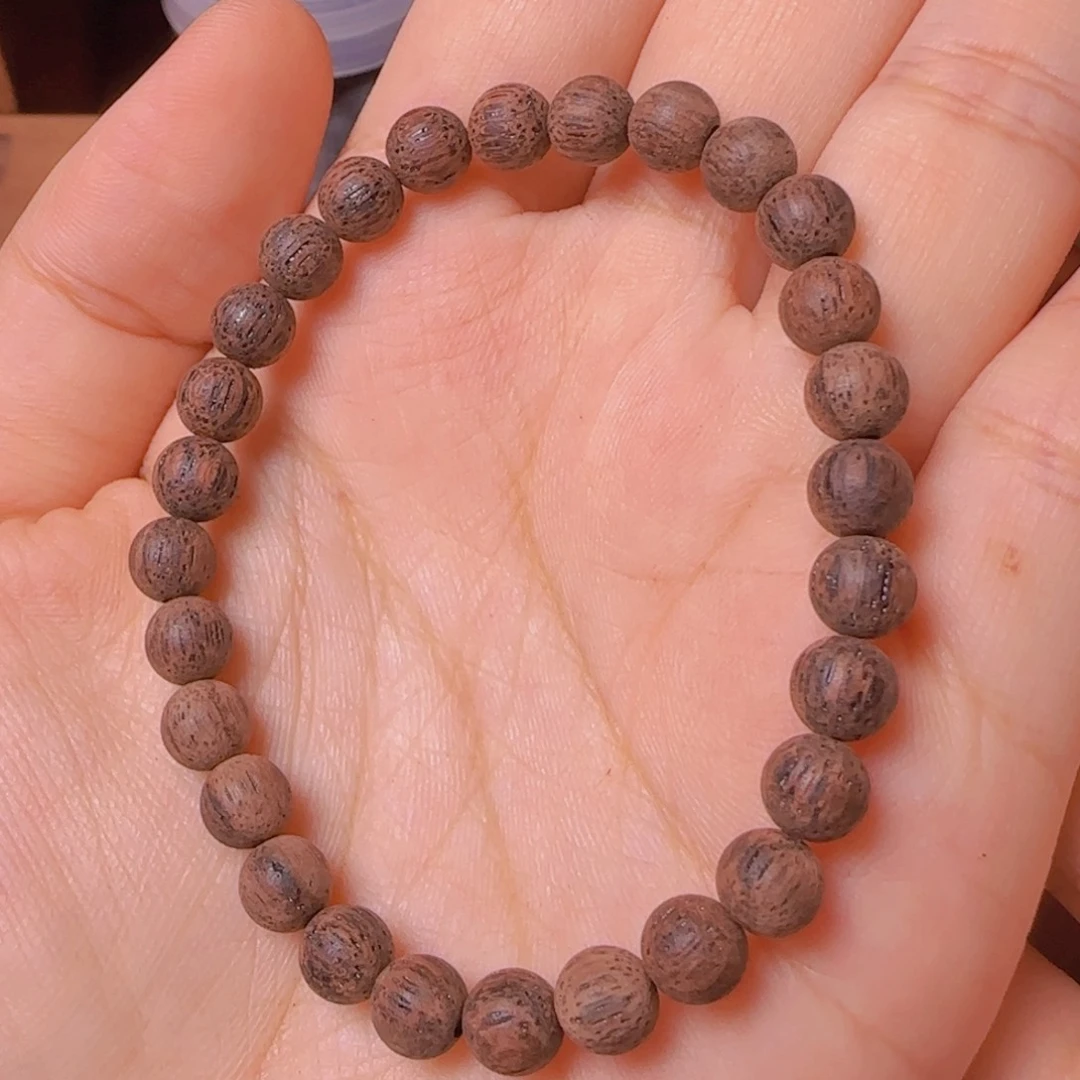 藤类降真香0.6单圈圆珠手串东枝白油