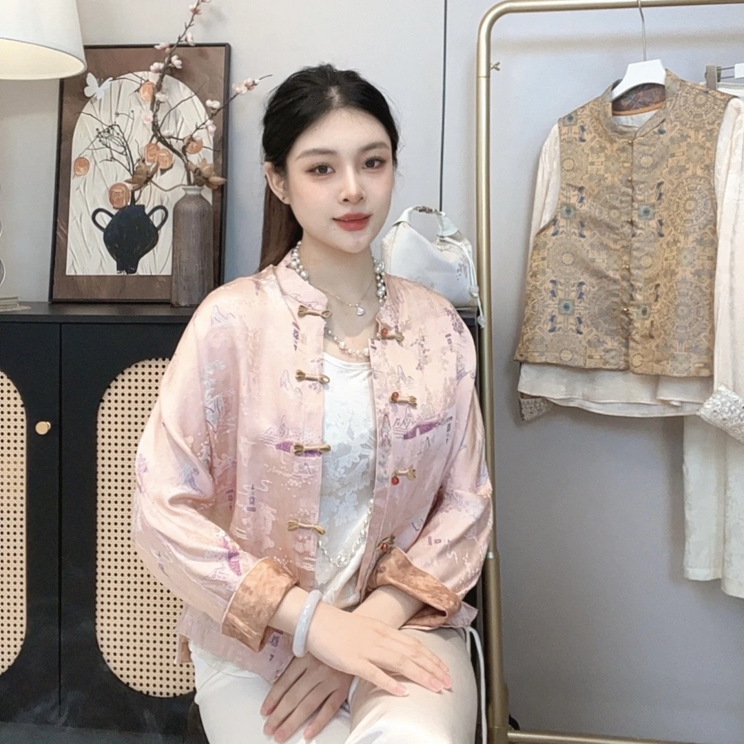 【良辰美景】 新中式重磅香云沙双面穿外套YC3331