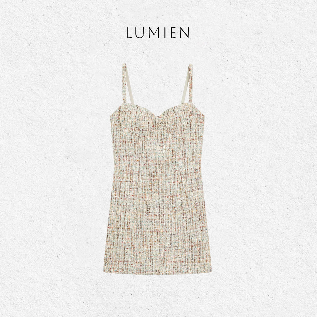 【LUMIEN】精致千金风混织粗花呢小香风立体感吊带连衣裙LX5CLL011