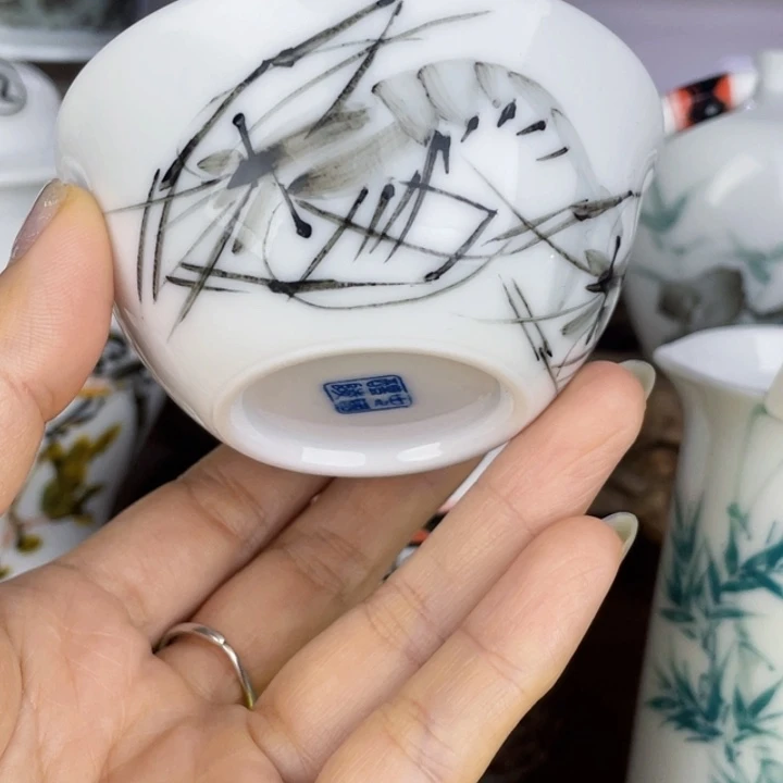 杯主人杯手绘釉下彩