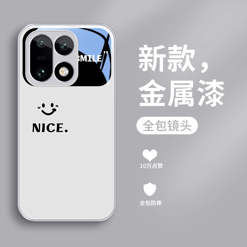 Nice视窗适用一加15手机壳1加15玻璃壳1+15简约金属漆保护套男款