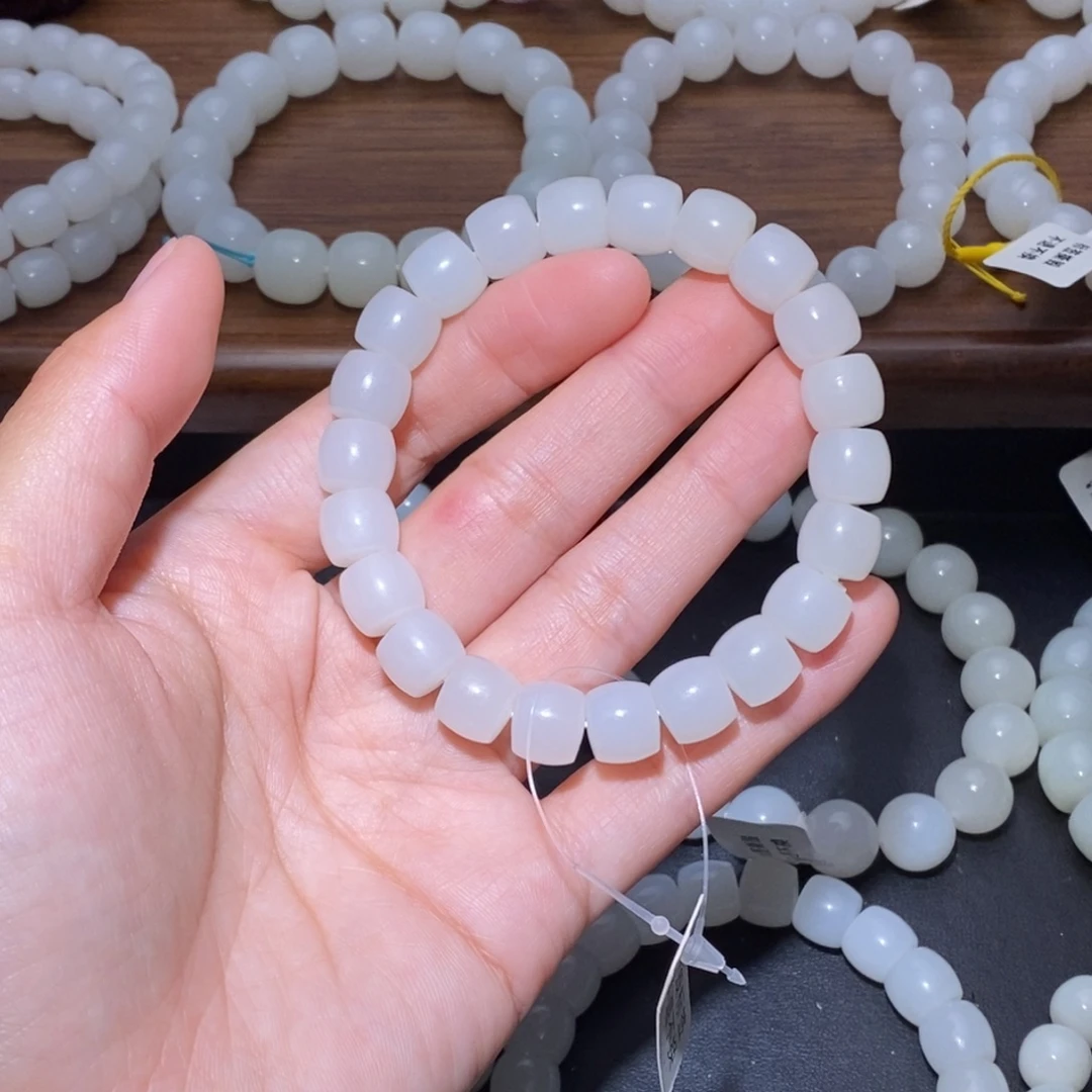 和田玉未镶嵌手链10直切