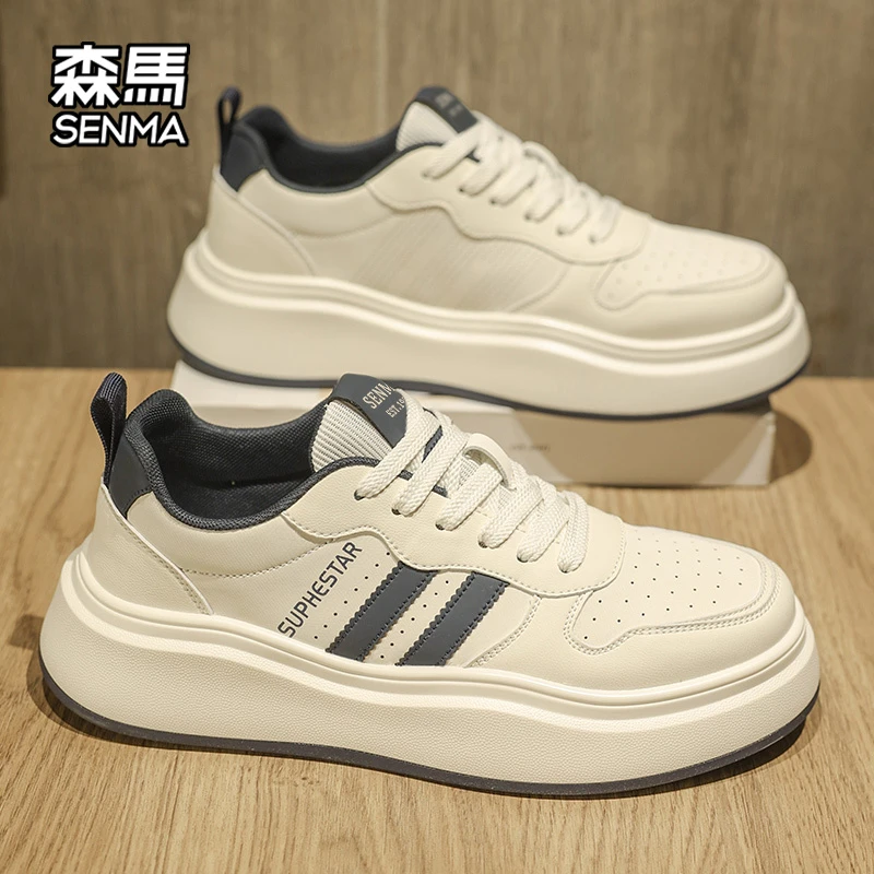 森马男鞋冬季新款高端厚底板鞋男款个性百搭小白鞋男士时尚休闲鞋