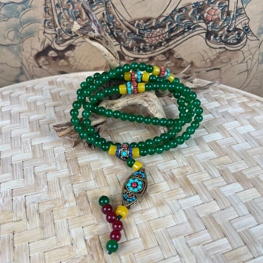 myl豪物单圈优选长串绿毛衣链