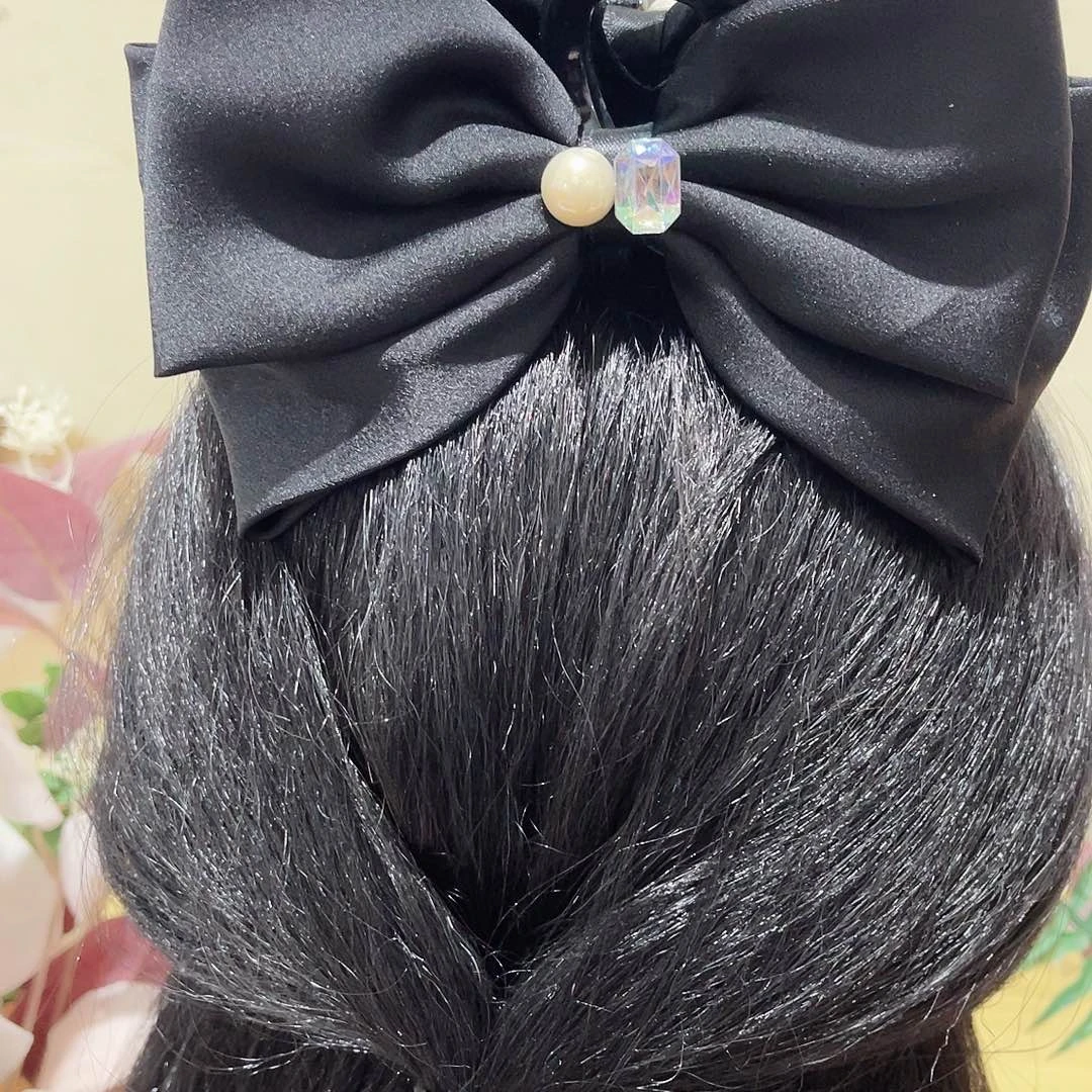 皮质铁合金蝴蝶结发夹