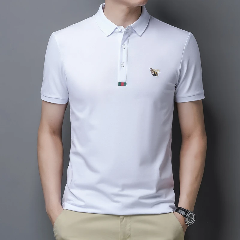 西部公羊高档商务休闲男士短袖POLO衫翻领透气T恤夏季百搭上衣