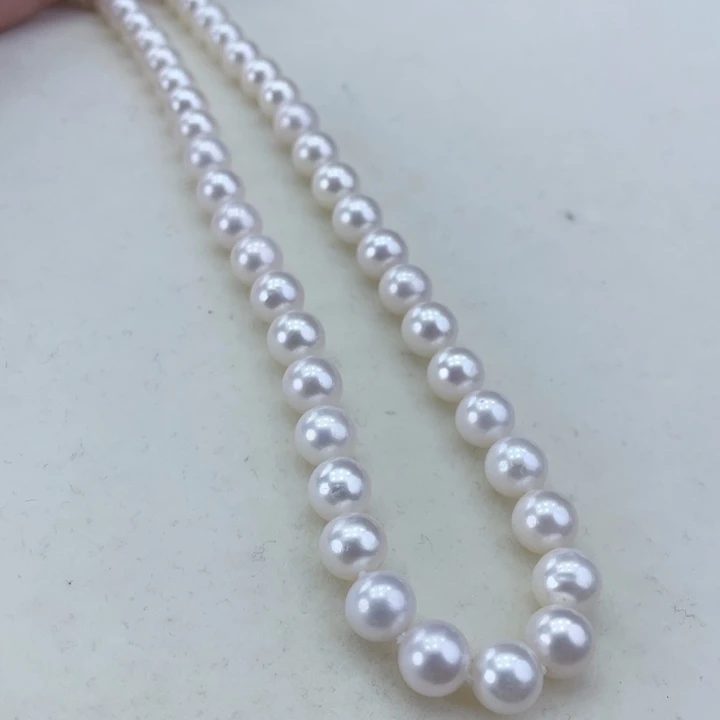 淡水珍珠颈饰银S925镶嵌卡8冷白高品