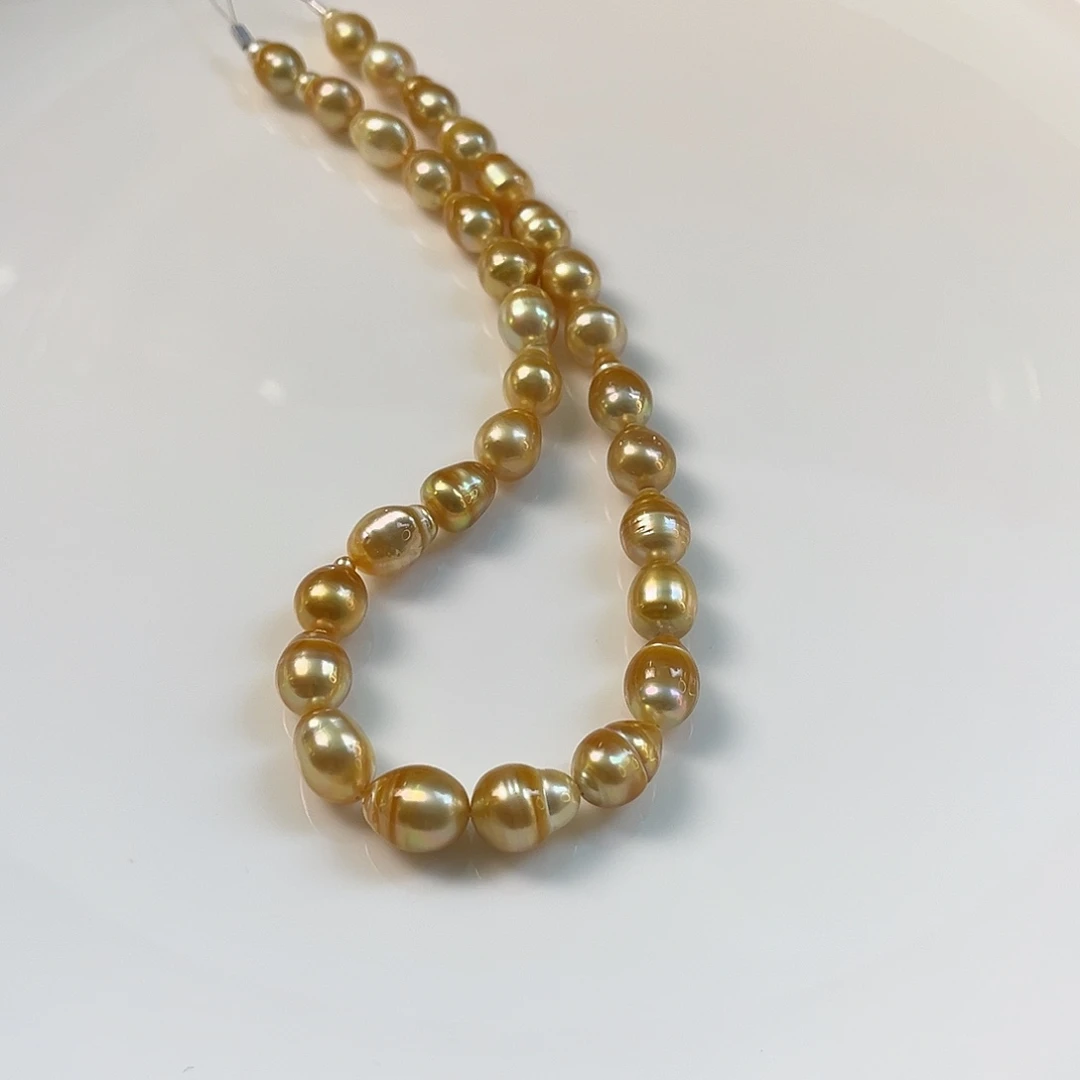 颈饰海水珍珠银S925镶嵌浓金巴洛克9-11