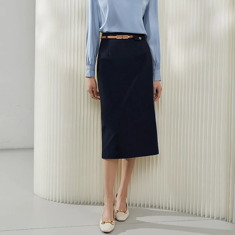 【河畔专属】气质高腰时尚中长款直筒显瘦半身裙设计感8263019