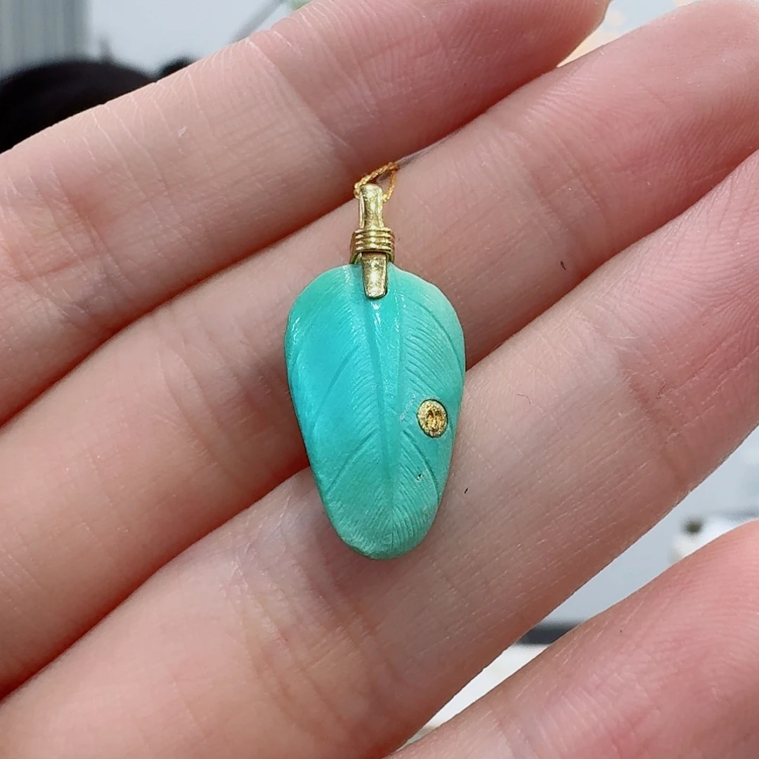 绿松石18K金镶嵌珠宝奇石