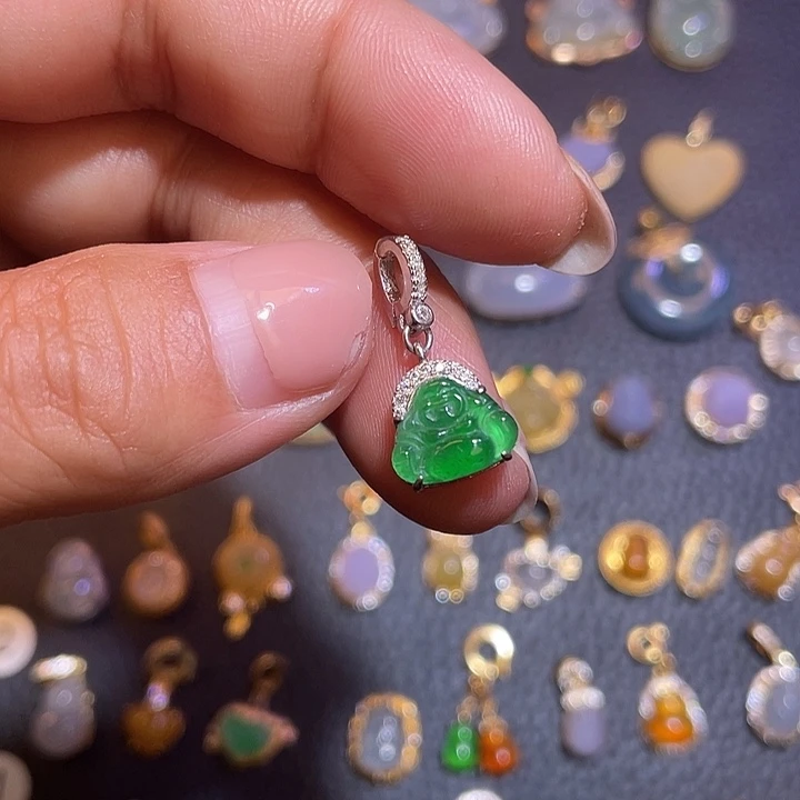 翡翠银S925镶嵌颈饰