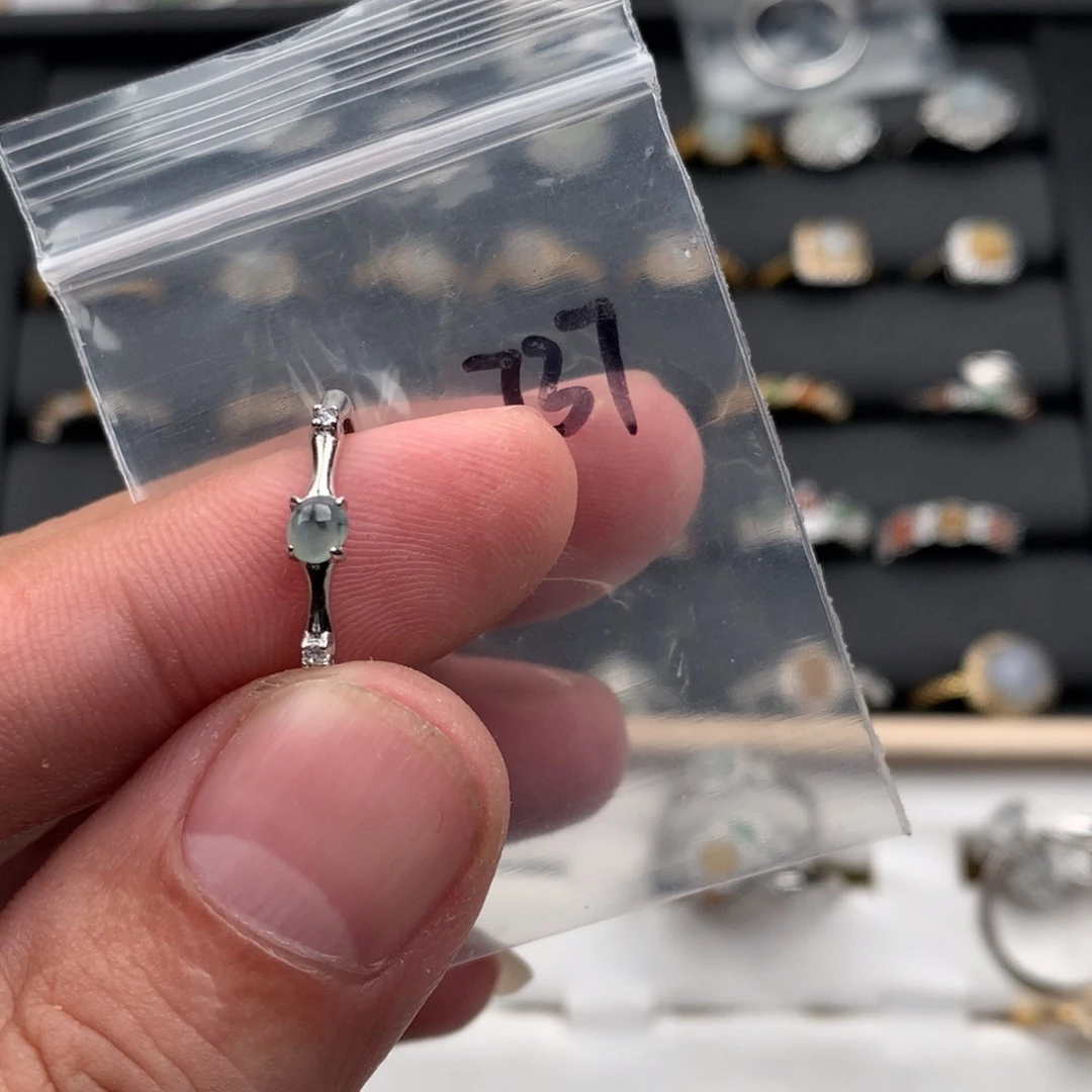 翡翠银S925镶嵌戒圈737