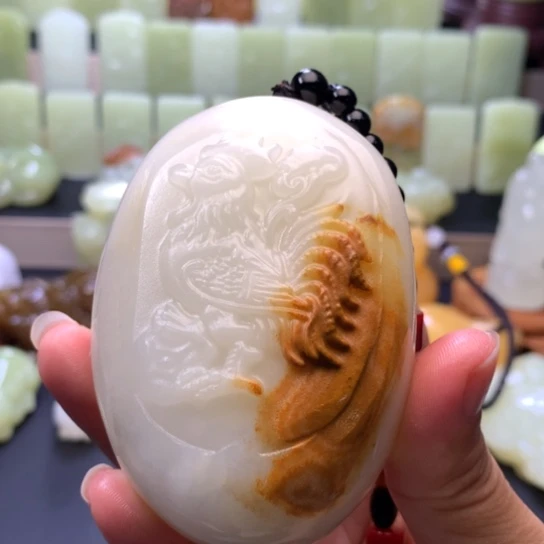 石材方解石手把件