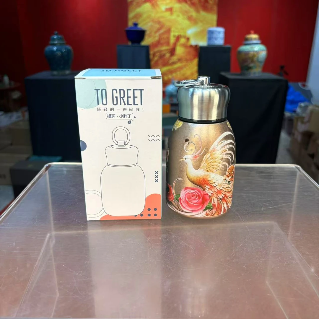 秋香茶具 国风凤凰保温杯珐琅彩水杯车载户外杯-6055