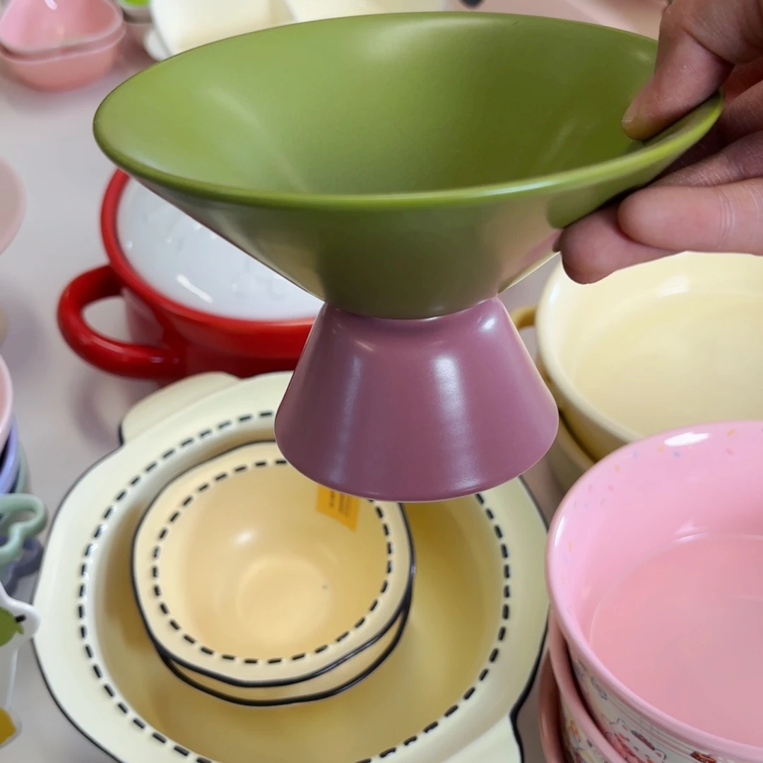 白瓷高脚小食碗系列绿色