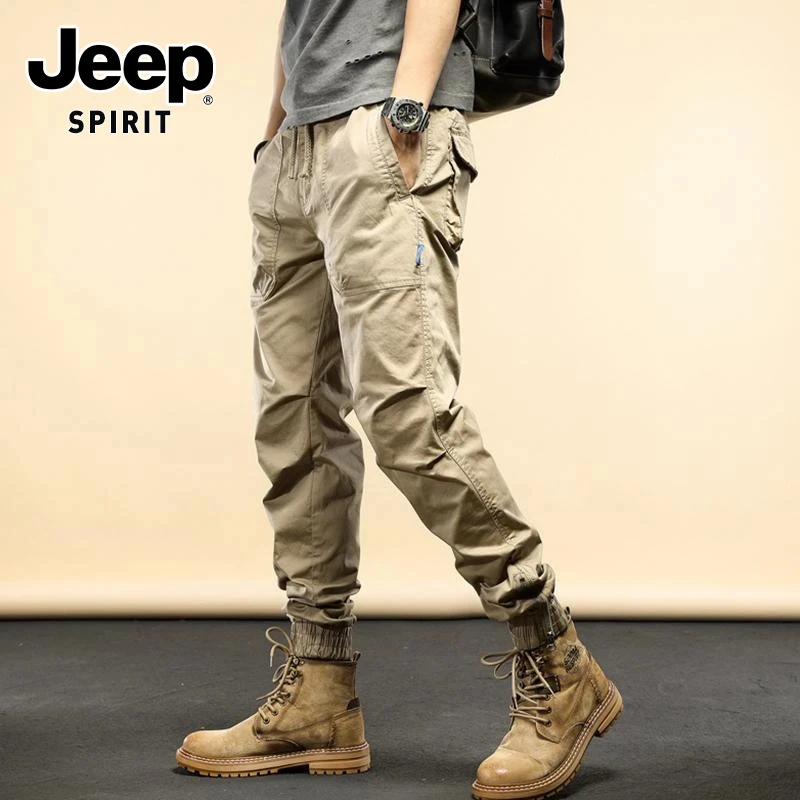JEEPSPIRIT吉普春秋新款工装裤多口袋战术裤男士户外休闲工装裤男
