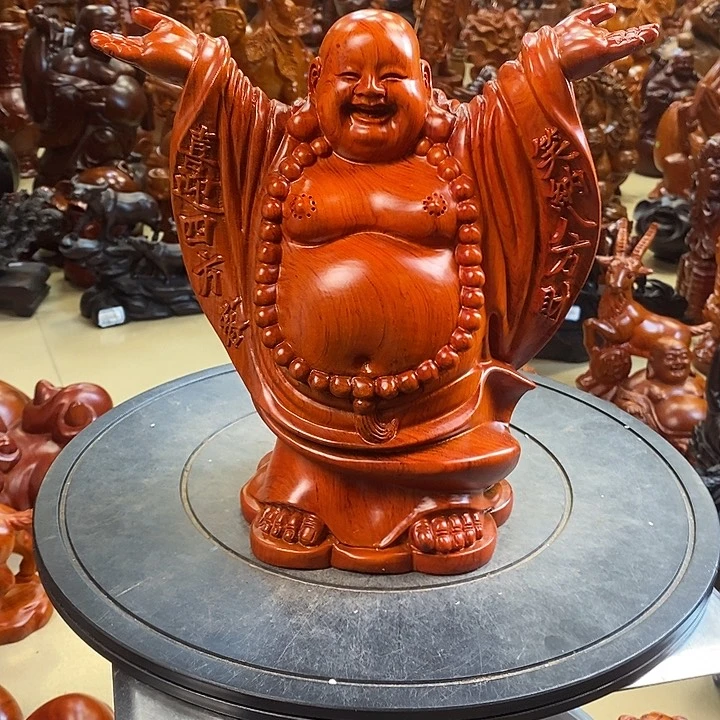 小巴花梨木弥勒笑佛30 公分