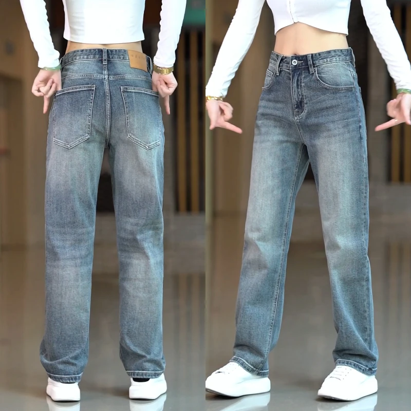 2025Clanfit直筒版牛仔裤男款美式宽松休闲裤子秋冬弹力帅气长裤