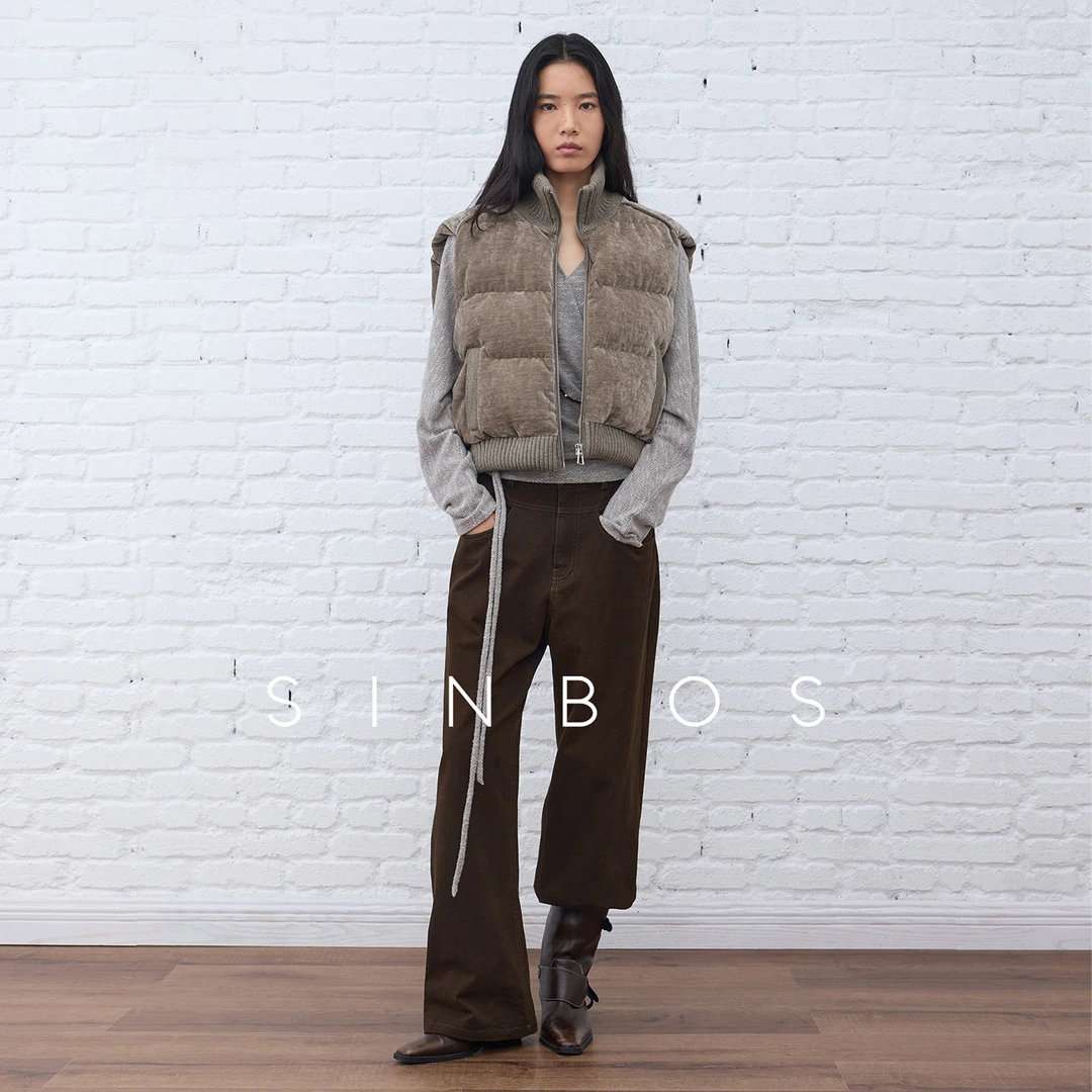 SINBOS轻暖都市 雪尼尔90%鸭绒懒人直身女士羽绒2025秋冬新款