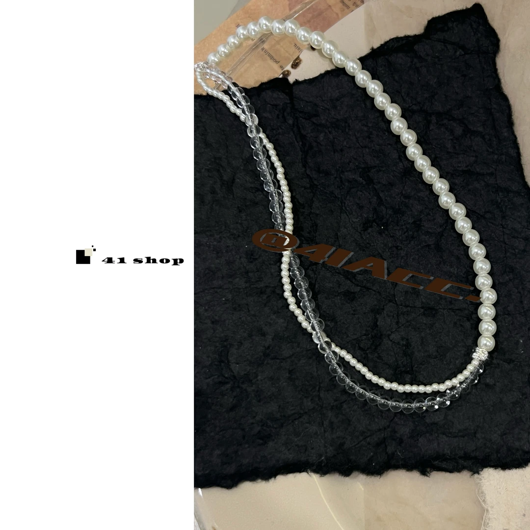 铜合金仿珍珠项链 B无编号冰透系列多层次素款冷淡风项链