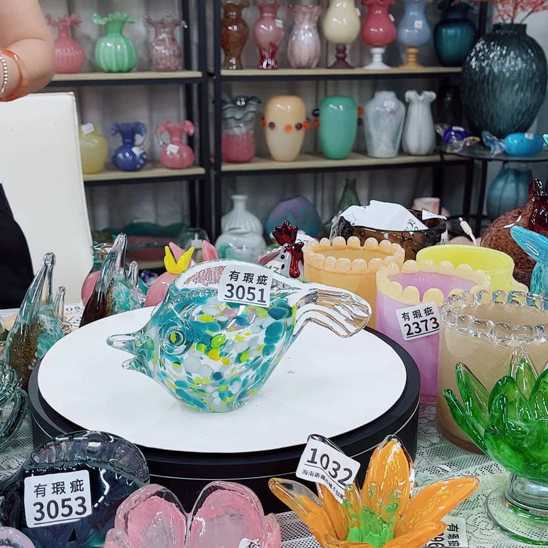 3051瑕 家悦琉璃花瓶摆件
