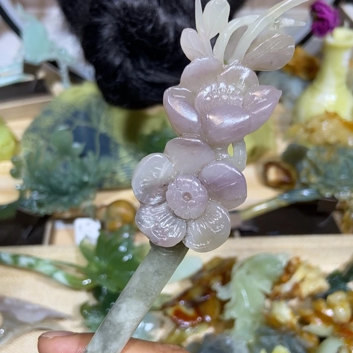 蛇纹石玉未镶嵌发饰