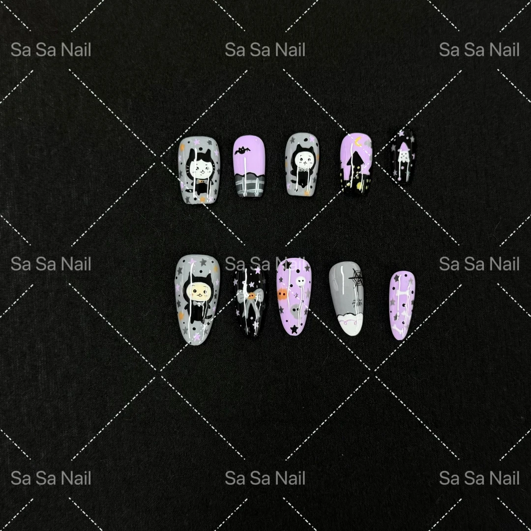 【吉卡哇手绘】纯手工穿戴甲高级感时尚可爱显白女神高定美甲