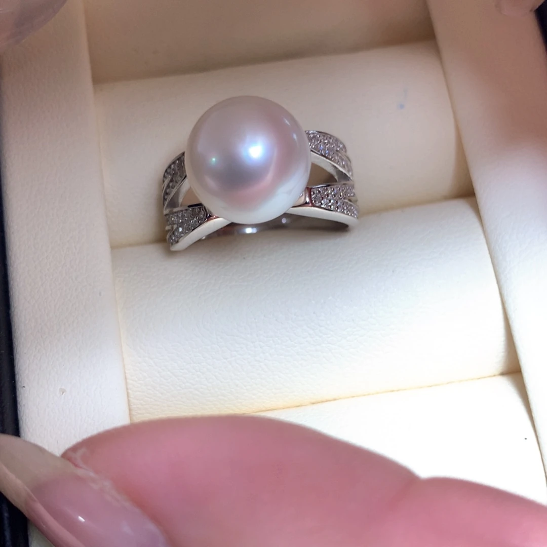 海水珍珠银S925镶嵌戒指
