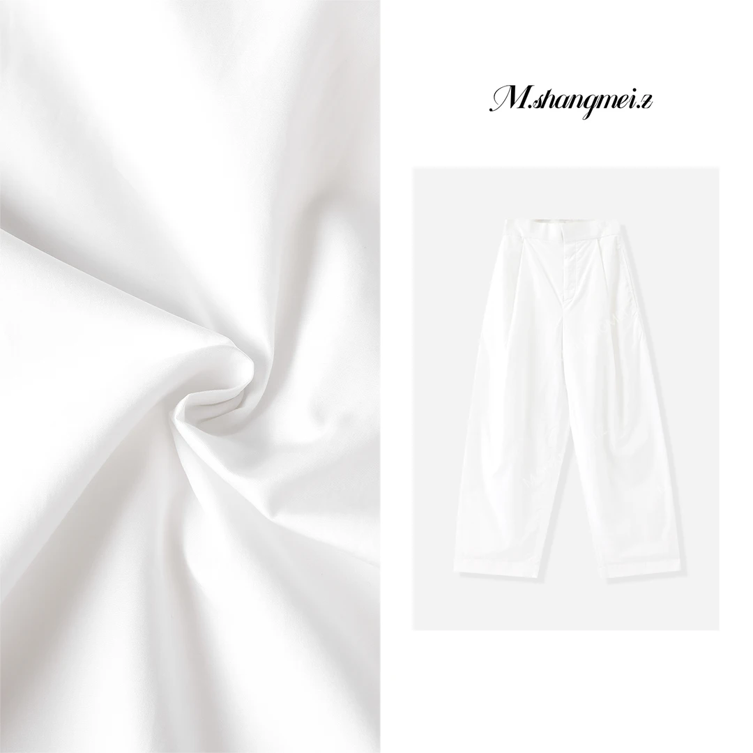 M.SHANGMEI.Z/沐熙【月光垂阔裤】美大哥柔和干净高腰休闲裤X072765