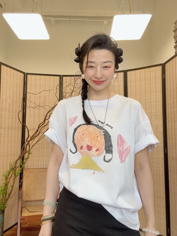 福利（小女孩）捡漏卡通人物宽松短袖T恤夏季