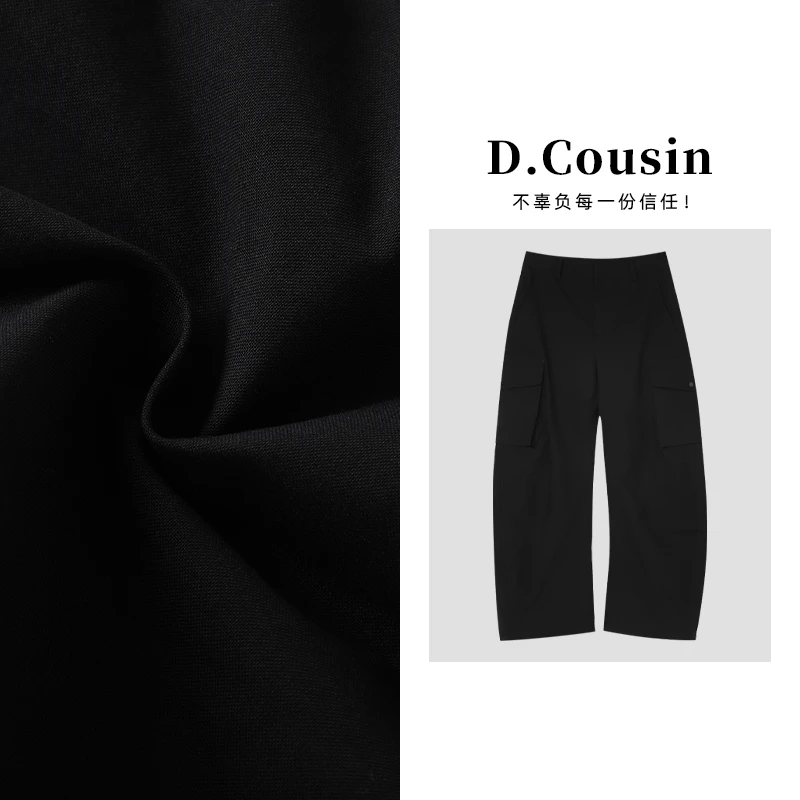 D.cousin  夏季薄款美式复古弯刀工装裤女阔腿宽松裤子 3151