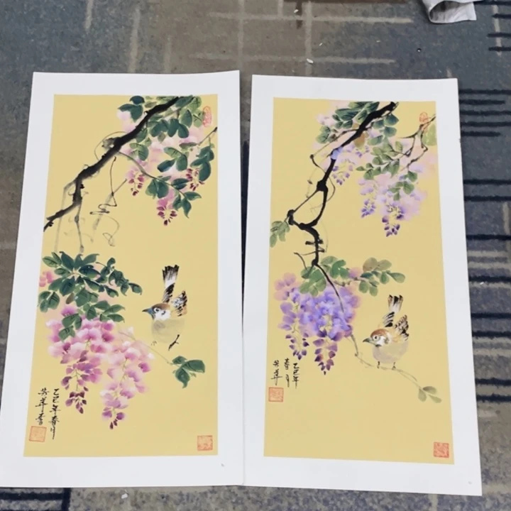 国画3366作品花鸟卡纸111111