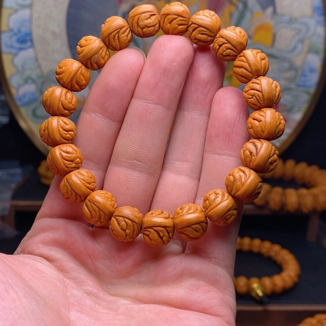 手串桃核13豹龙火焰