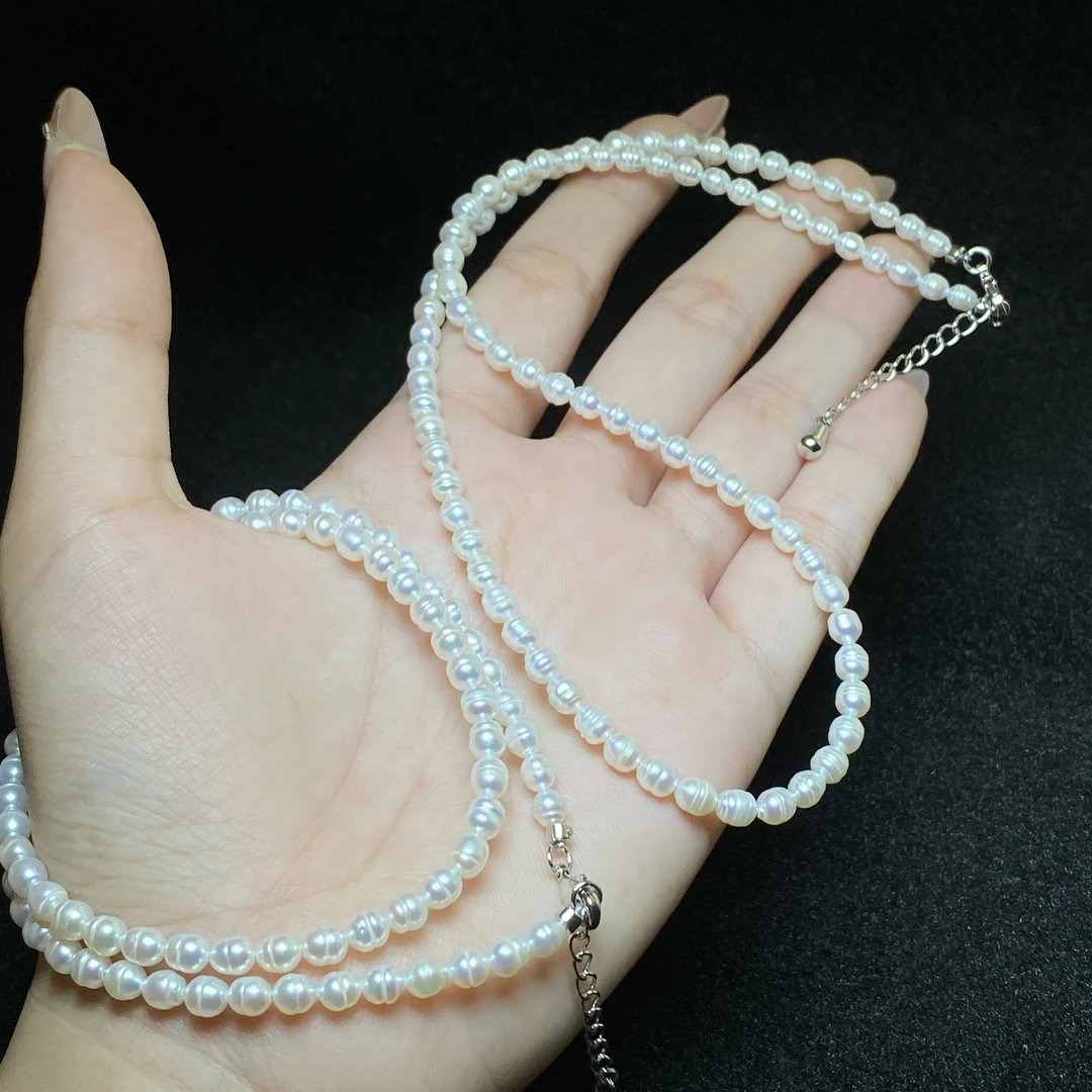 【小北珠宝】淡水珍珠项链尺寸约3-4mm【多样性发一件】27-WJ10X84