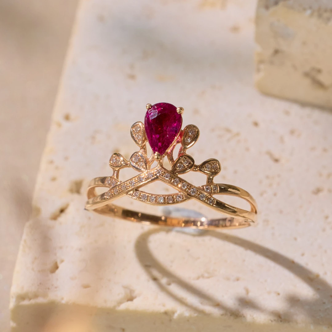 【歪歪】碧玺戒指*18K金镶嵌（多样性发一）XB-S9714