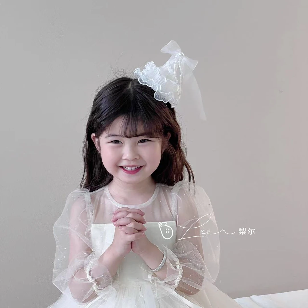 L-3092【梨尔】韩系公主生日帽发夹儿童甜美可爱生日头饰女宝蕾丝