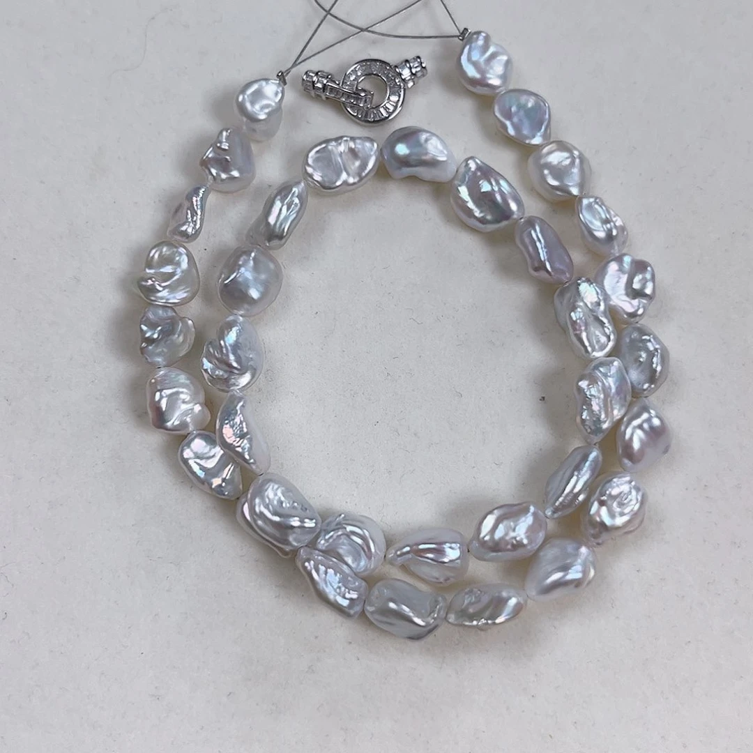 淡水珍珠银S925镶嵌项链