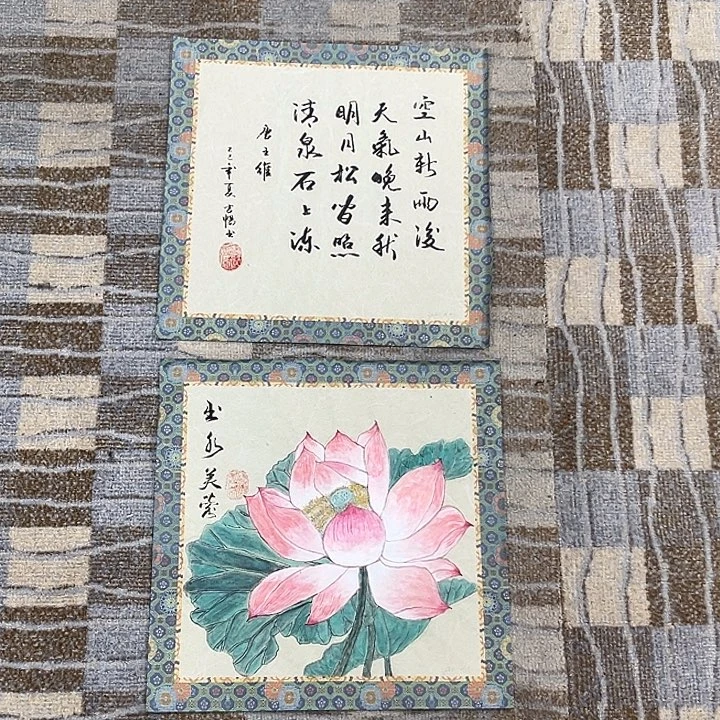 国画张丽小斗方花鸟作品旭2