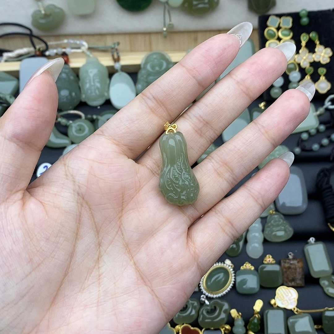 吊坠(不含链)银S925镶嵌和田玉
