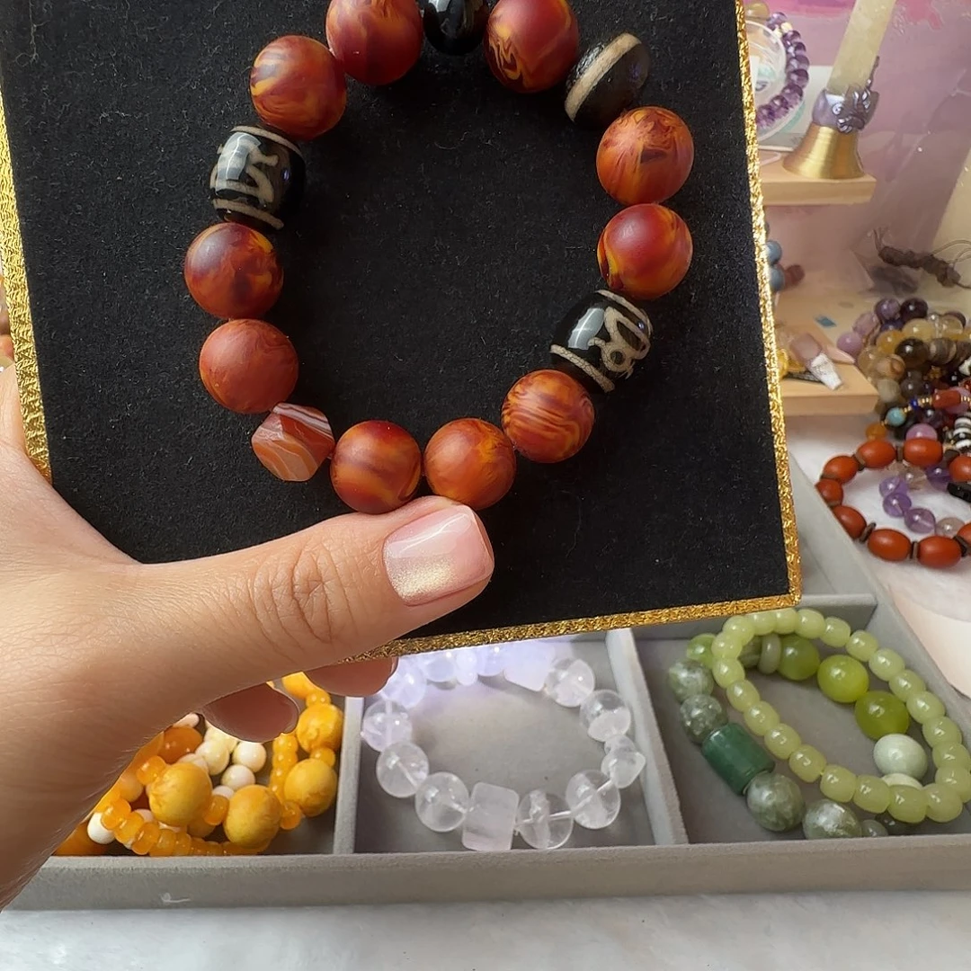 水晶非金属龙涎14卡天珠