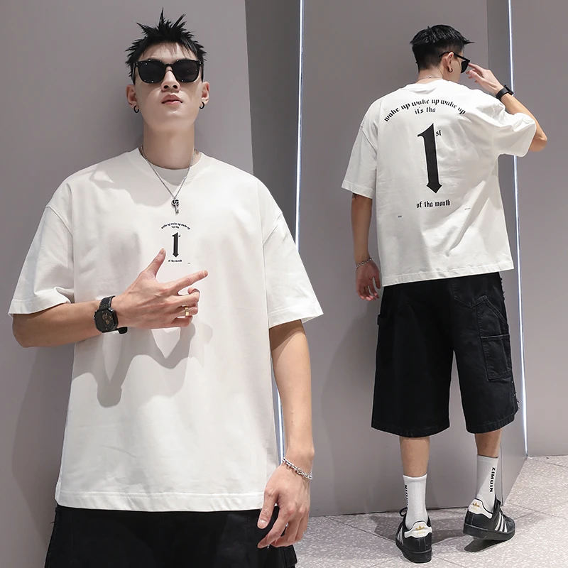 有术字母印花cleanfit短袖T恤男夏季高级感宽松2025新款圆领t恤