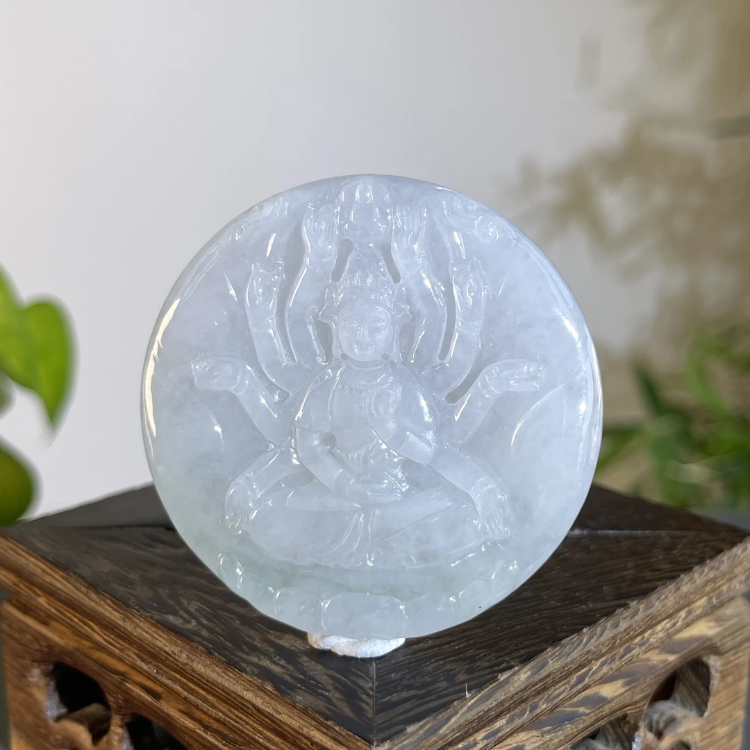 JXA21-79 天然缅甸A货翡翠 千手观音