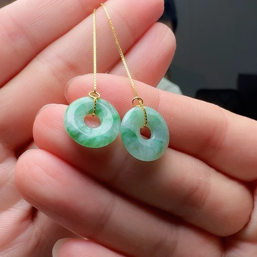 翡翠银S925镶嵌耳饰多样性发货其一