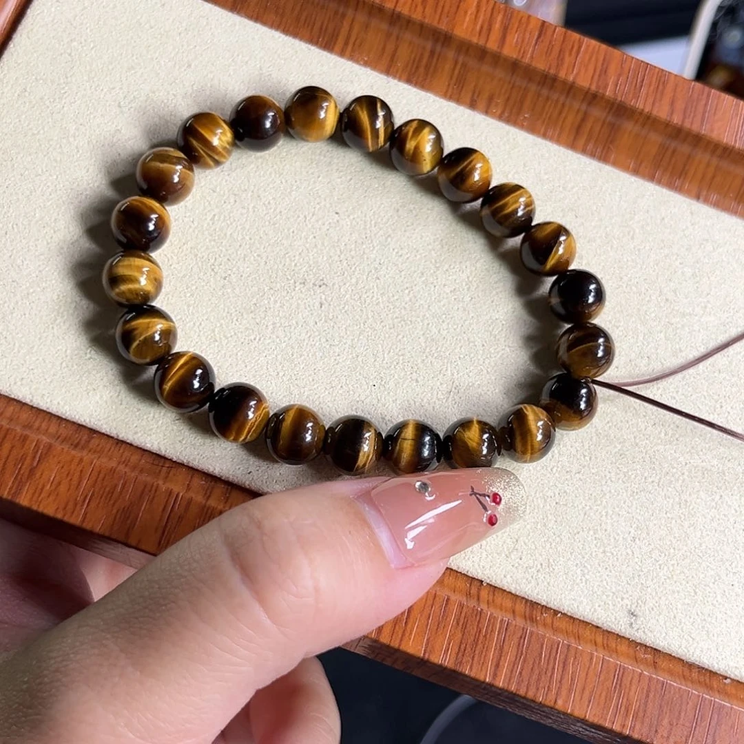 水晶手串未镶嵌小****～虎眼石8mm