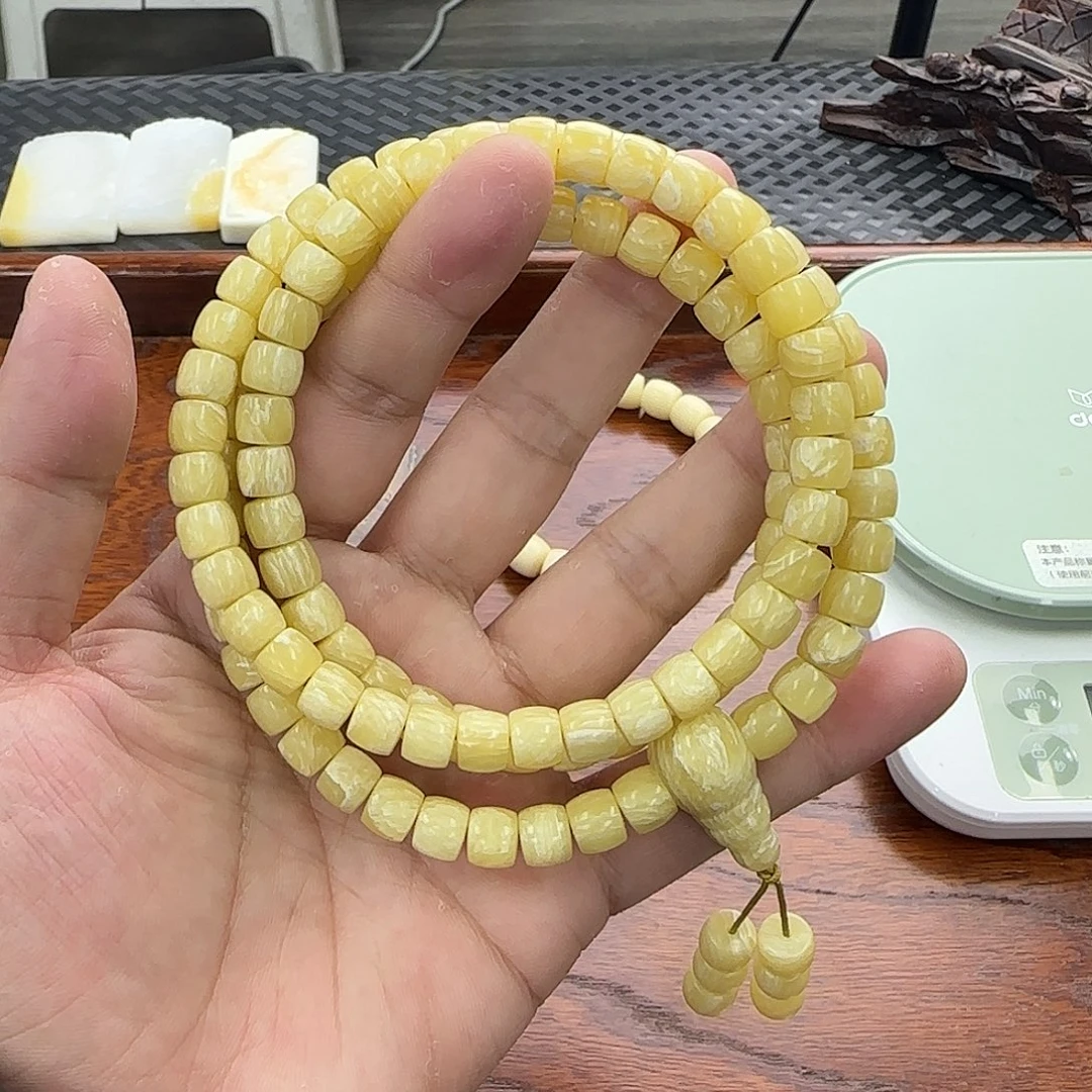 白玉菩提手串8直切牛108