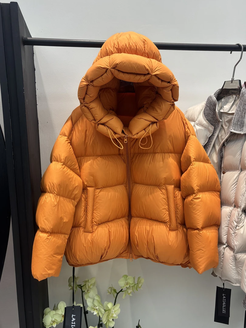 扩版大码宽松显瘦加厚花苞帽洋气羽绒服90%白鸭绒面包服厚外套女