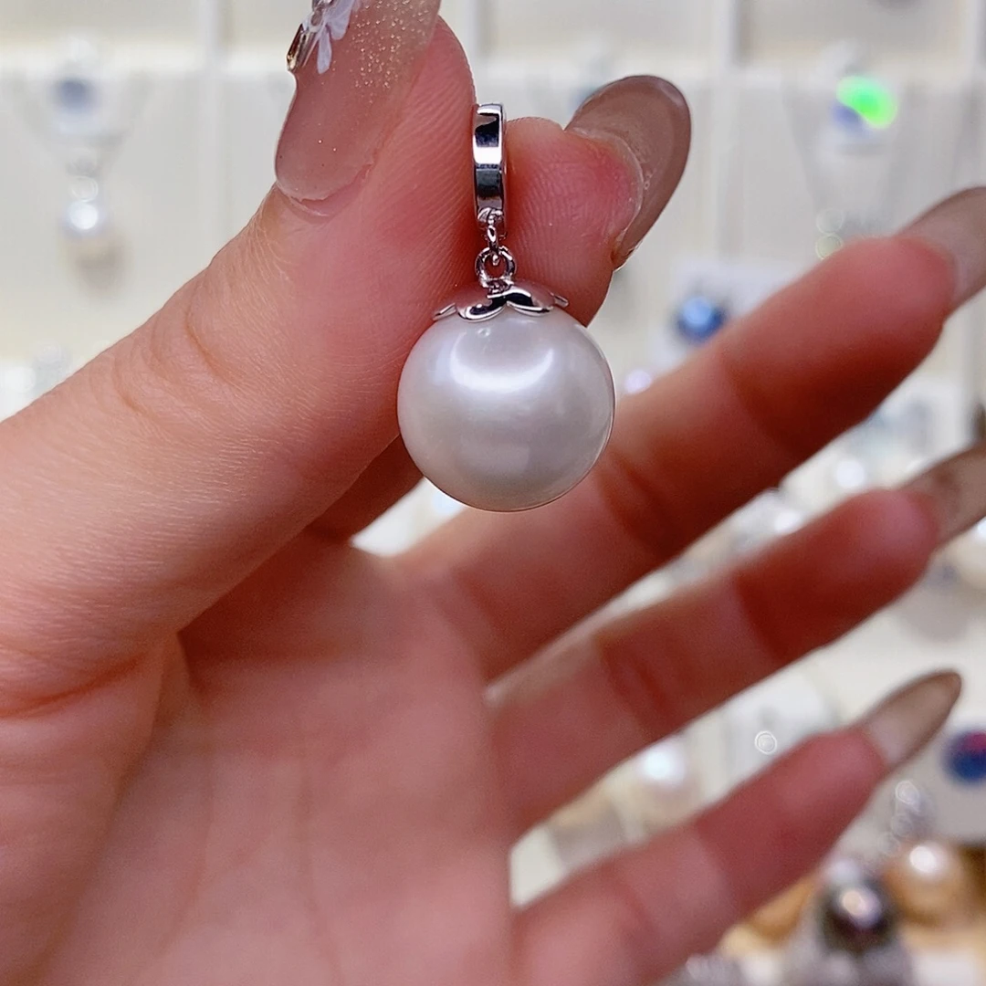 吊坠(赠链)银S925镶嵌淡水珍珠13➕