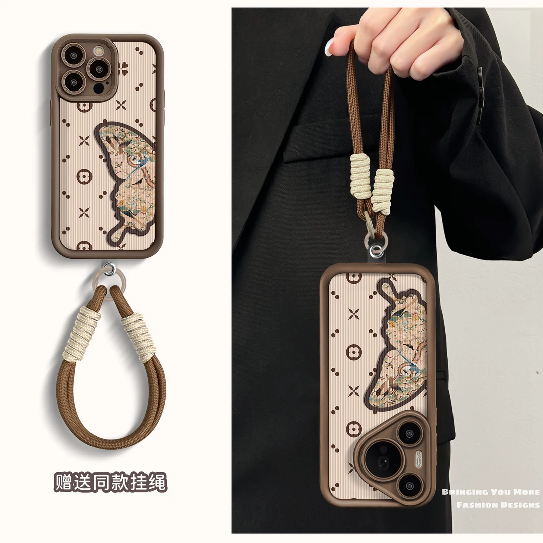 适用于苹果华为OPPO小米VIVO时尚简约个性竖皮LJ阶梯手机壳AA0687